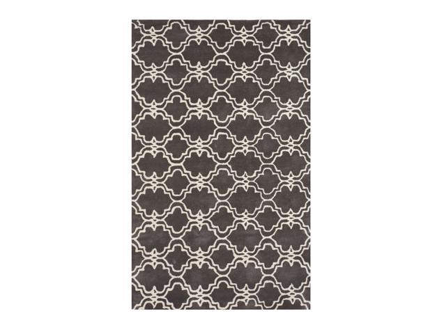 EORC ME4GY5X8 Hand-tufted Wool Moroccan Rug, 5' x 8', Gray