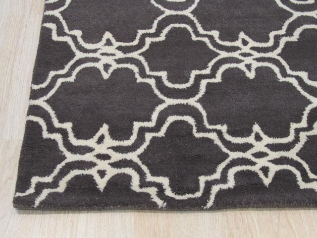 EORC ME4GY5X8 Hand-tufted Wool Moroccan Rug, 5' x 8', Gray