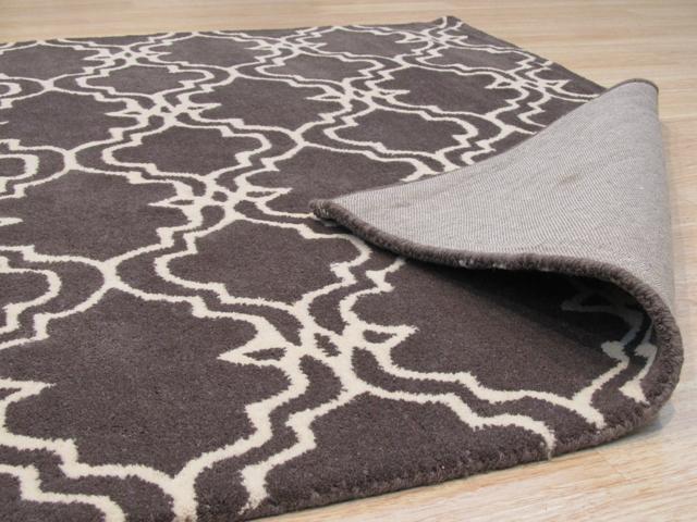 EORC ME4GY5X8 Hand-tufted Wool Moroccan Rug, 5' x 8', Gray