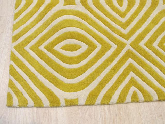 EORC ME106YL5X8 Hand-tufted Wool Marla Rug, 5' x 8', Yellow