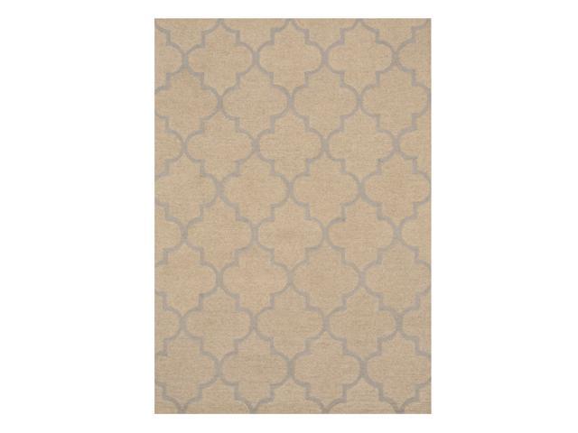 EORC ME2BG5X7 Hand-tufted Wool Moroccan Rug, 5' x 7', Beige