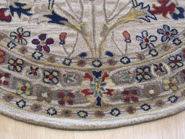 EORC OT31IV4X4R Hand-tufted Wool Morris Rug, 4' Round, Ivory