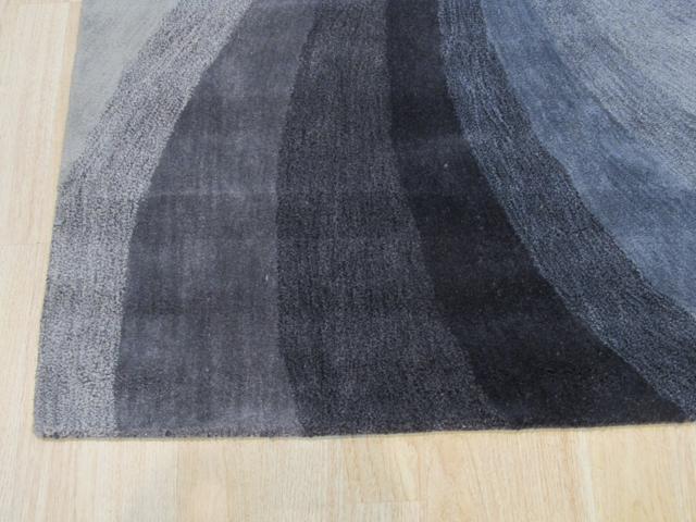 Stylish Hand-Tufted Wool Blue Contemporary Abstract Swirl Indoor Rectangular Area Rugs