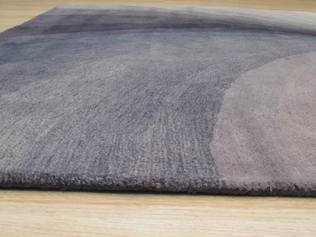 Stylish Hand-Tufted Wool Blue Contemporary Abstract Swirl Indoor Rectangular Area Rugs