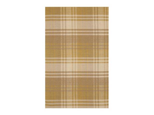EORC T176YL5X8 Hand-tufted Wool Plaid Rug, 5' x 8', Yellow