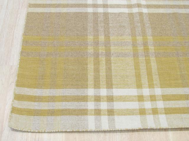 EORC T176YL5X8 Hand-tufted Wool Plaid Rug, 5' x 8', Yellow