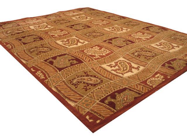 EORC T62RD8X10 Hand-tufted Wool Fazel Rug, 7' 9 x 9' 9, Red