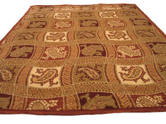 EORC T62RD8X10 Hand-tufted Wool Fazel Rug, 7' 9 x 9' 9, Red