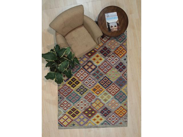 EORC T186MU8X10 Hand-Woven Wool Summer Weave Rug, 8' x 10', Multi