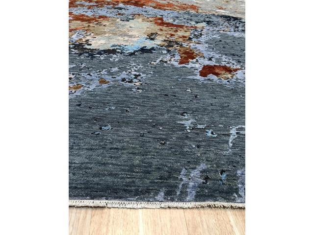 EORC KA1001GY8X10 Hand-knotted Wool Galaxy Rug, 8' x 10'3, GRAY