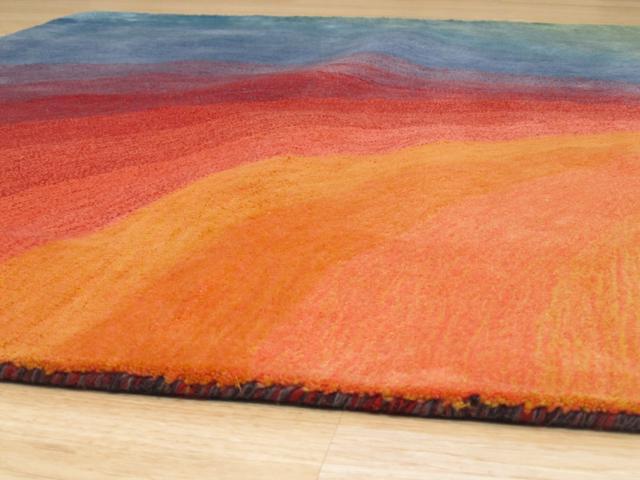 EORC T162MU4X6 Hand-tufted Wool Swirl Rug, 4' x 6', Lollipop