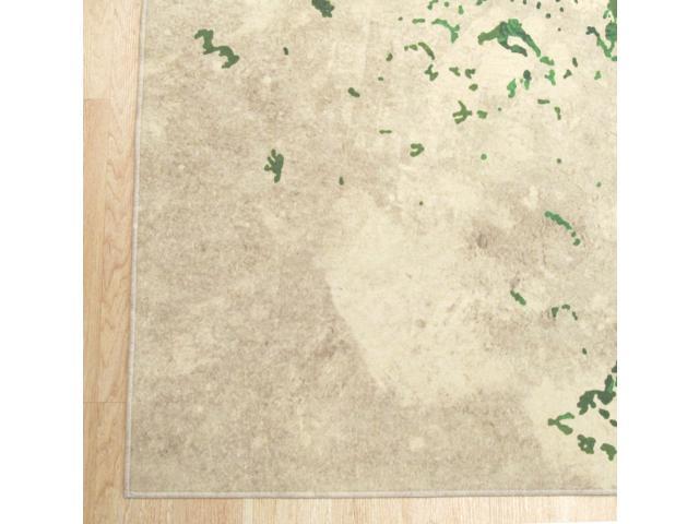 EORC FL15GN4X6 Machine-made Polyester Distressed Bohemian Moderno Medallion Rug, 4' 4 x 6' 3, Green