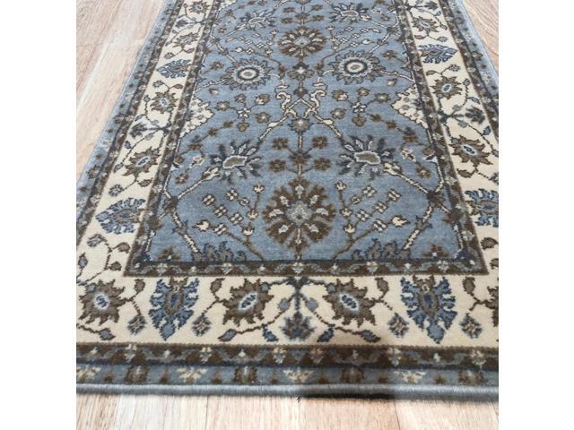 Light Blue Oushak Floral Rug