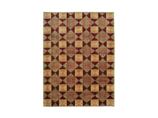 EORC FA7061RD9X12 Handmade Afghan Wool Turkish Knot Rug, 9' x 12', Red