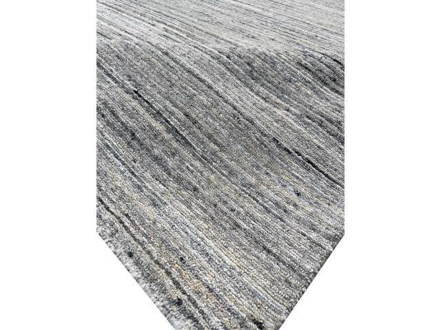 Durable and Stylish Hand-Knotted Wool NATURAL SILVER Modern Contemporary Lori Baft Gabbeh Solid Color Rectangular Area Rugs