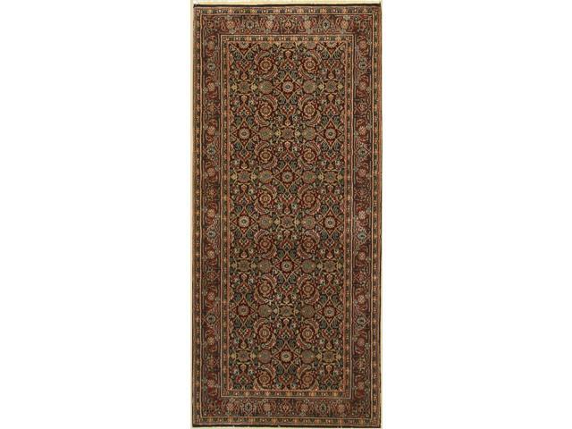 Navy/Rust Hand Knotted Wool Traditional Oriental Herati Rug, Made in India