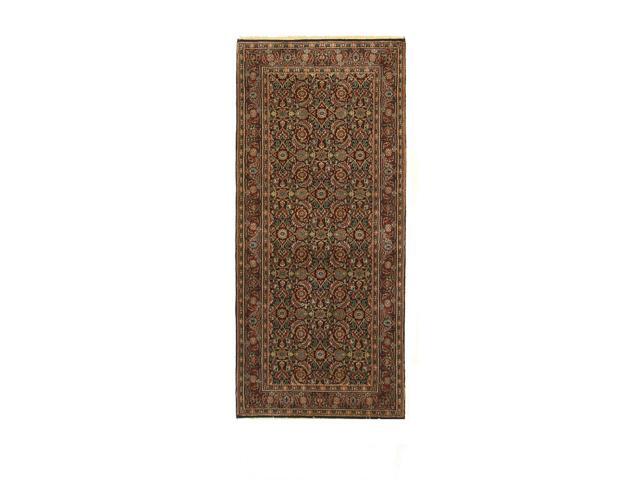 Navy/Rust Hand Knotted Wool Traditional Oriental Herati Rug, Made in India