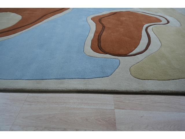 Durable and Stylish Blue Hand-Tufted Wool Contemporary Modern Rectangular Area Rugs