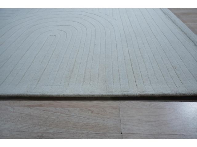 Durable and Stylish Ivory Hand-Tufted Wool Contemporary Modern Rectangular Area Rugs