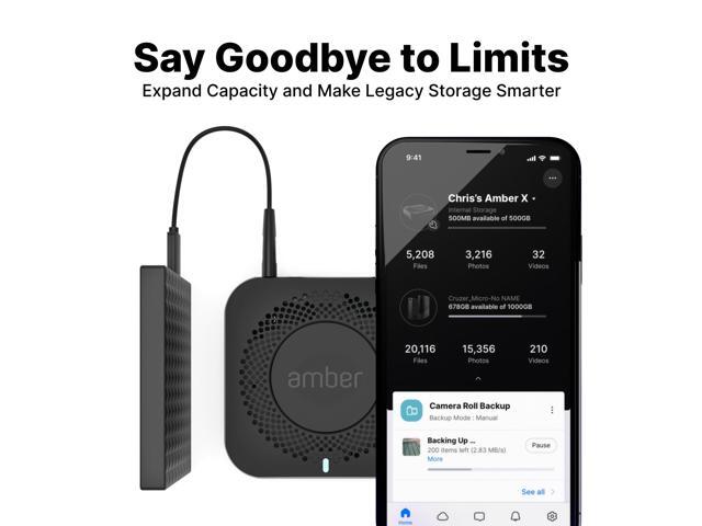 Amber X 512GB SSD AI Wireless NAS Personal Cloud Storage+Home Assistant and Plex