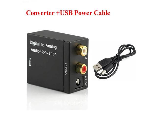 3.5MM Jack 2*RCA Digital to Analog Audio Converter Amplifier Decoder Optical Fiber Coaxial Signal to Analog Stereo Audio AdapterLength:
