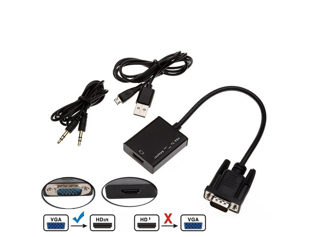 VGA to HDMI-compatible Converter Adapter Output 1080P HD with Audio VGA2HD TV AV to HDTV Video Cable Converter Adapter for TV PCLength: Other (VGA...