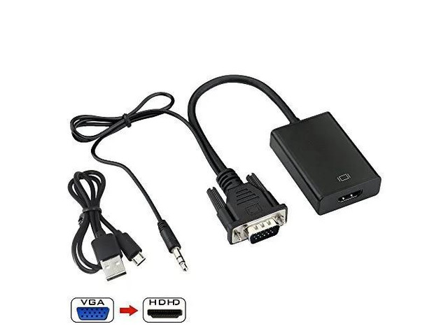 VGA to HDMI-compatible Converter Adapter Output 1080P HD with Audio VGA3HD TV AV