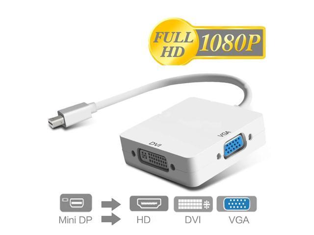 3 in 6 Mini DP DisplayPort to HDMI-compatible VGA DVI Adapter Mini DP Cable Converter for MacBook Pro Air Mini DisplayPortLength: