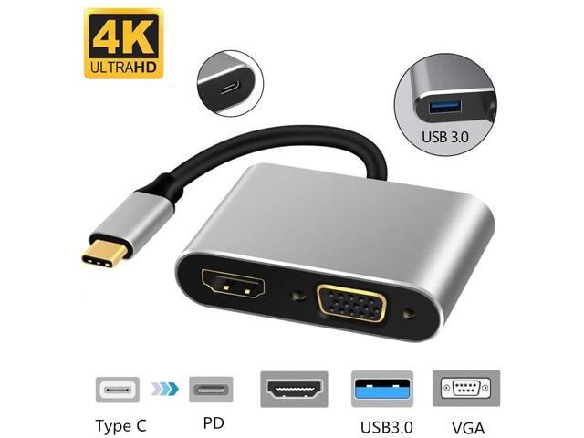 USB C 4k Type c to Adapter VGA USB3.0 HDMI-compatible Audio video Converter PD 87W Fast charger for Macbook pro Samsung s9 s12Length: Other...