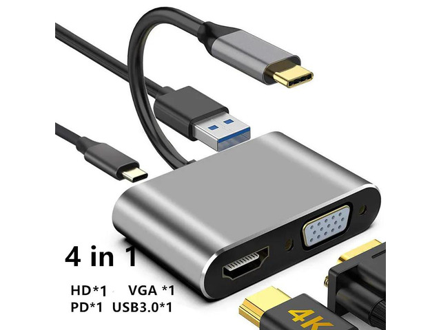 USB C to HDMI-compatible vga Hub Adapter USB-C Dock with USB 3.0 for MacBook Pro
