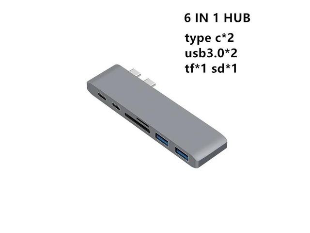 USB C HUB Type C Thunderbolt 3USB-C Adapter Dongle Combo with USB 3.0 Ports TF S