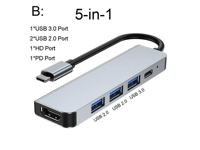 USB C Hub Type C to 4K HDMI-compatible USB C 3.0 Dock SD TF Card Reader Adapter 