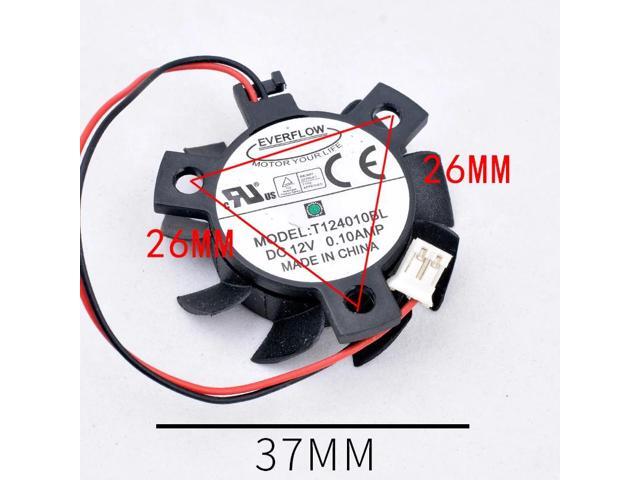 T124010BL diameter 37mm hole pitch 26mm 12V 0.10A dual ball router heat sink cooling fan