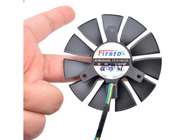 FD7010H12S DC12V 0.35A 75mm diameter, 40mm hole pitch, 4pin, cooling fan for graphics card