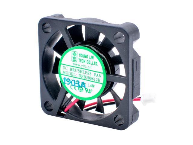 DFB300612H 3cm 30mm fan 30x30x6mm DC12V 1.4W 2 wires double ball bearings miniature ultra-thin cooling fan for router projectors