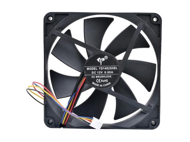 YD14025HBL 14cm 140mm fan 140x140x25mm DC12V 0.80A 4pin pwm high airflow cooling fan for case power supply