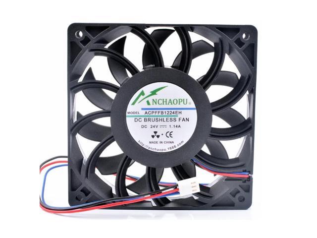 ANCHAOPU FFB1224EH 12cm 12025 120mm fan DC24V 1.14A 3 lines 3pin high speed inverter cooling fan