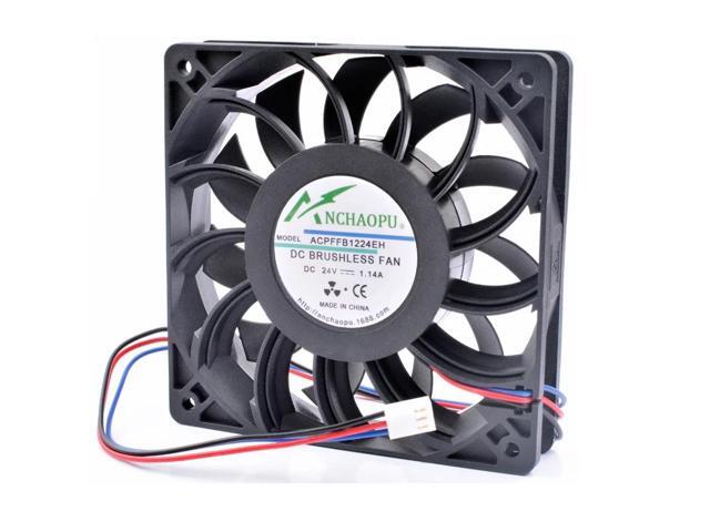 ANCHAOPU FFB1224EH 12cm 12025 120mm fan DC24V 1.14A 3 lines 3pin high speed inverter cooling fan