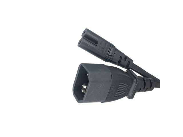 IEC 320 C14 3PIN Male Plug to Figure 8 C7 2PIN Female Power Adapter Cable IEC C13 to C8 Exchanger Cord 2.5A(2M)