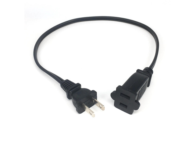 AC power supply 2-Prong male/female extension Cord cable US plug,NEMA 1-15P To 1-15R AC Power Cord 10A (1M)