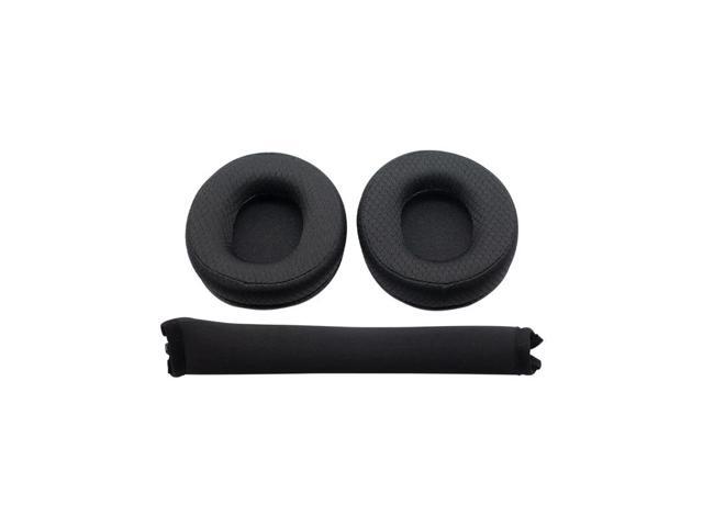 Earphone Accessories for ATH-WS660BT Headphone Ear Pads Replacement Cushion Repair Parts Mesh PU Leather Earmuff(One set Black (Mesh))