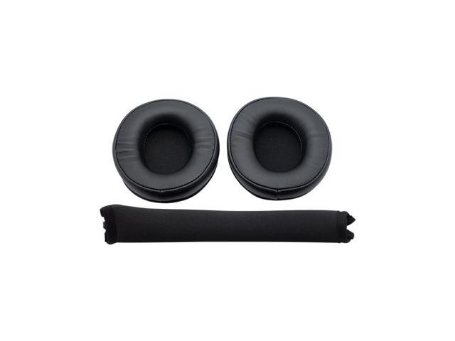 Earphone Accessories for ATH-WS660BT Headphone Ear Pads Replacement Cushion Repair Parts Mesh PU Leather Earmuff(One set Black (PU))