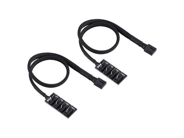 1 Pack PWM Splitter,4-Pin Computer CPU/Case PWM Fan Hub,15 Inch 4-Pin Power Cable,for 12V Desktop Computer Cooler Case
