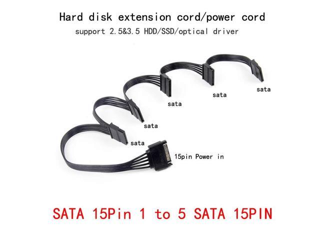 4pin SATA 1 to 5 15Pin Hard Drive Power Supply Splitter Cable Cord for DIY PC Sever 4-pin to 15-pin Power(SATA to 5 SATA)