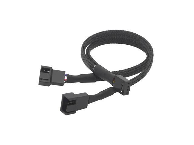 PWM Fan Splitter 4pin Adapter Cable 1 to 2 Computer CPU Cooler Fan Splitter PC Chassis Fan Extension Power Cable(27cm)