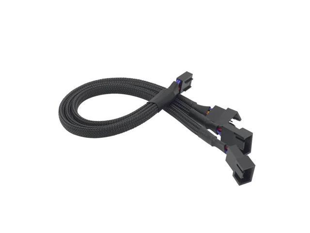 PWM Fan Splitter 4pin Adapter Cable 1 to 3 Computer CPU Cooler Fan Splitter PC Chassis Fan Extension Power Cable(27cm)