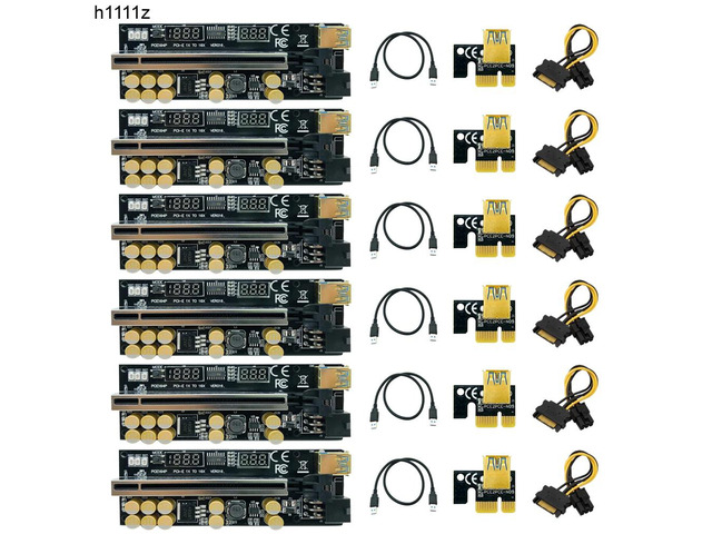 6Pc PCIE Riser for Video Card USB3.0 016 Riser PCI Express X16 Extender GPU Rise