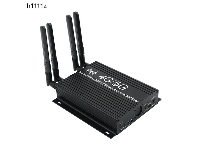 M.2 Network Adpater NGFF M.2 4G/5G Module to USB 3.0 Adapter with Dual SIM Card Slots Cooler Fan DC 5-12V Type-C Auxiliary Power