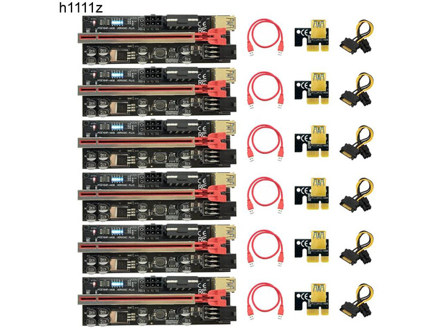 6 LED Riser 009S 009C Plus PCIE Riser For Video Card Mining Cabo Riser PCI Expre