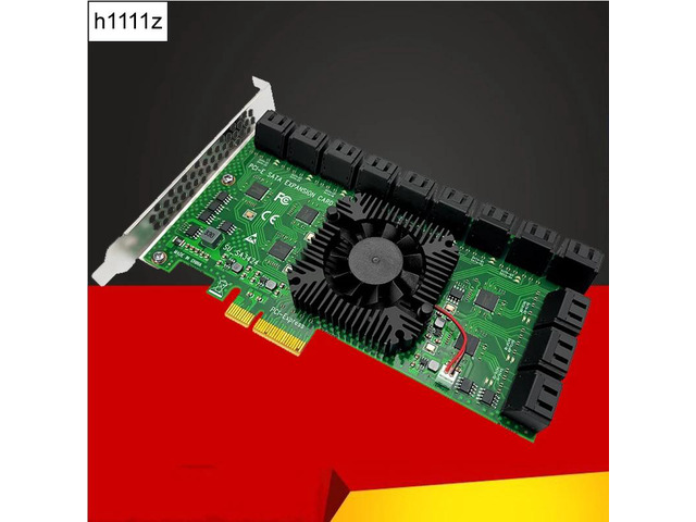 Chi a Mining Riser PCIe to 24 Port SATA 3.0 6 Gbps SSD Adapter PCI-e PCI Express x4 Controller Expansion Card Supports x4 x8 x16